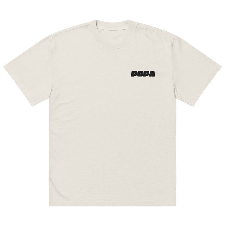 POPA Movement Oversized faded Tee - Black Text
