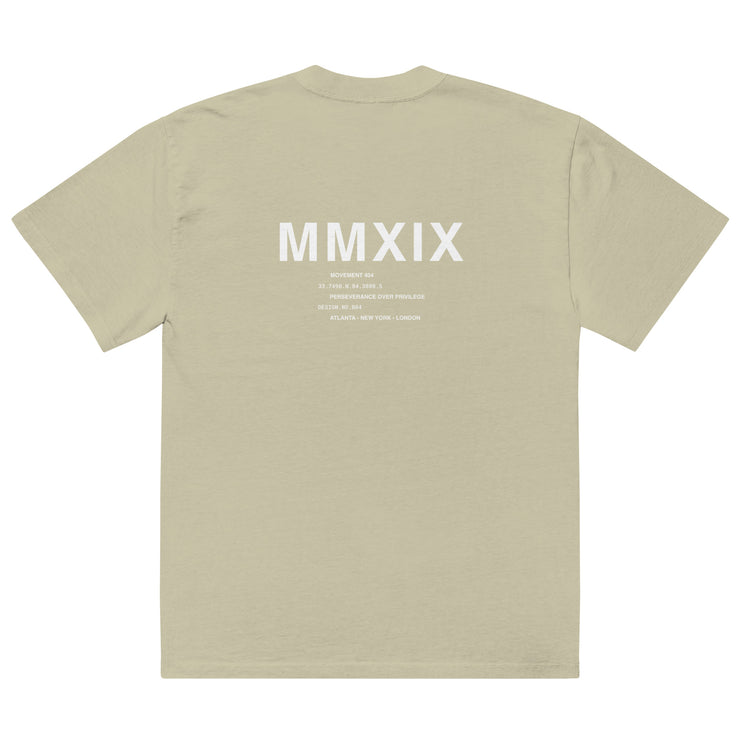 POPA Movement Oversized faded Tee - White Text